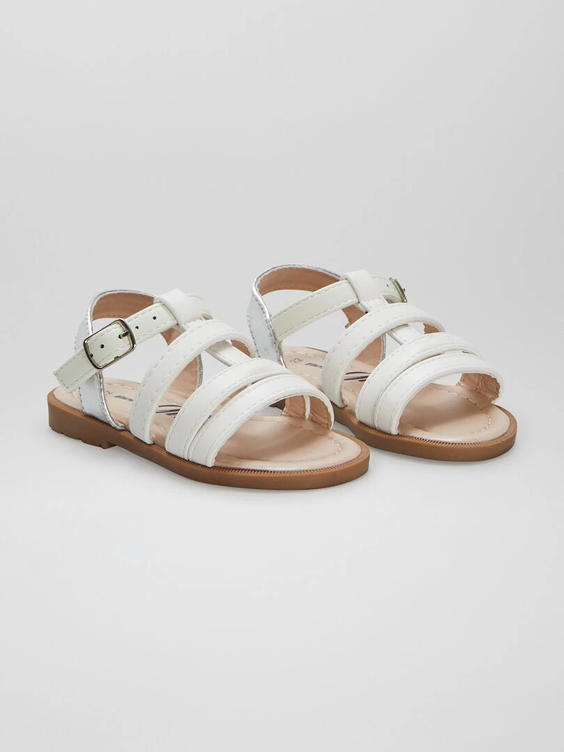 Sandales à brides réfléchissantes Blanc
