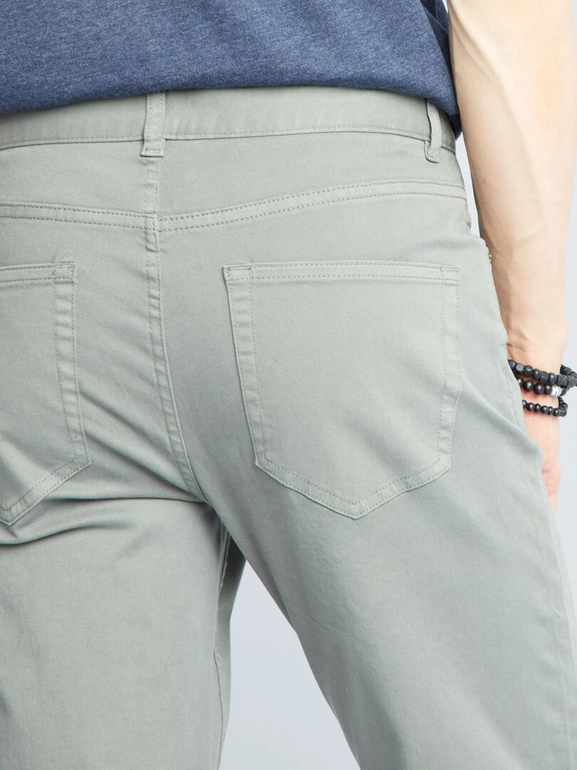 Jean slim 5 poches   L32   Kaki