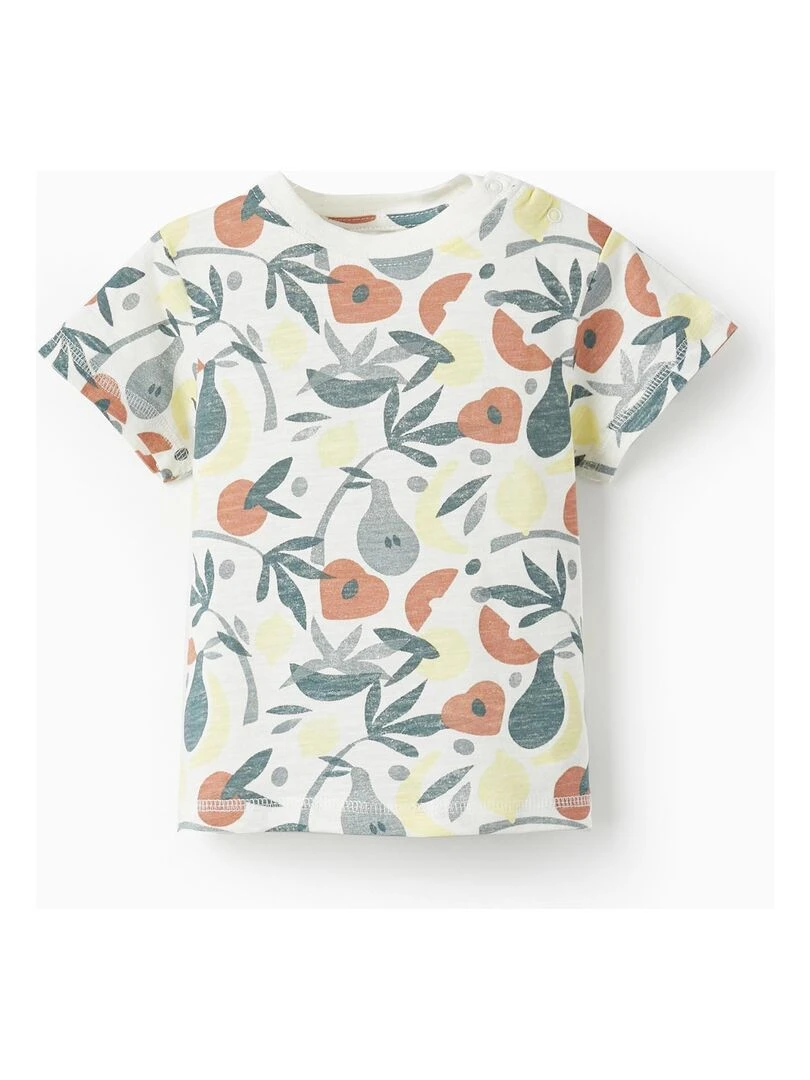 T shirt à manches courtes pour bébé garçon 'Fruits' manches courtes SICILIAN DAYS Gris clair