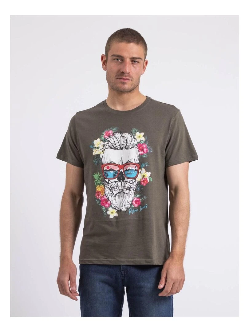 T shirt col rond NOPILUCA Kaki