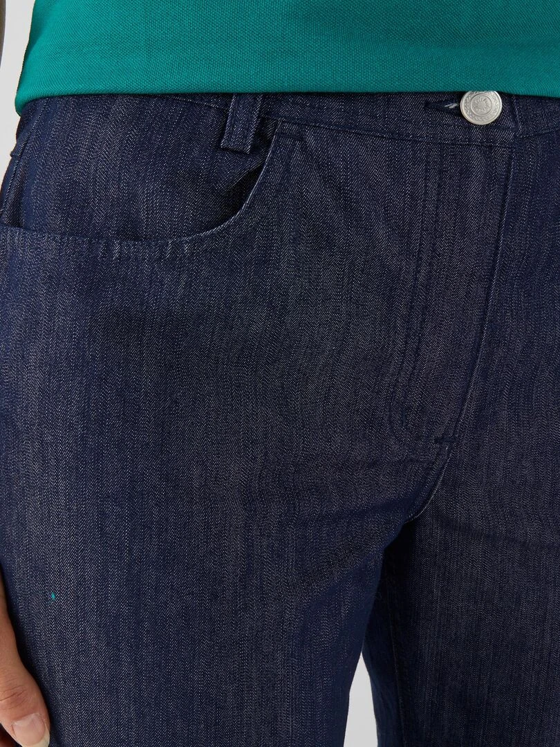 Pantacourt toile extensible   Damart   Bleu foncé