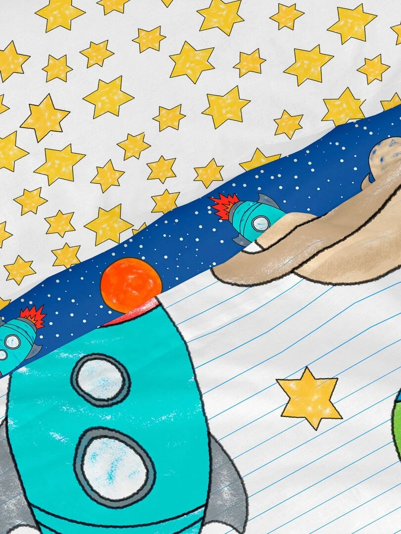 Parure de lit 2 pièces Space rocket "Happyfriday" Multicolore