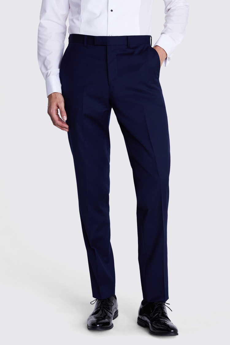 Tailored Fit Navy Twill Peak Lapel Tuxedo Jacket   Buy Online at Moss