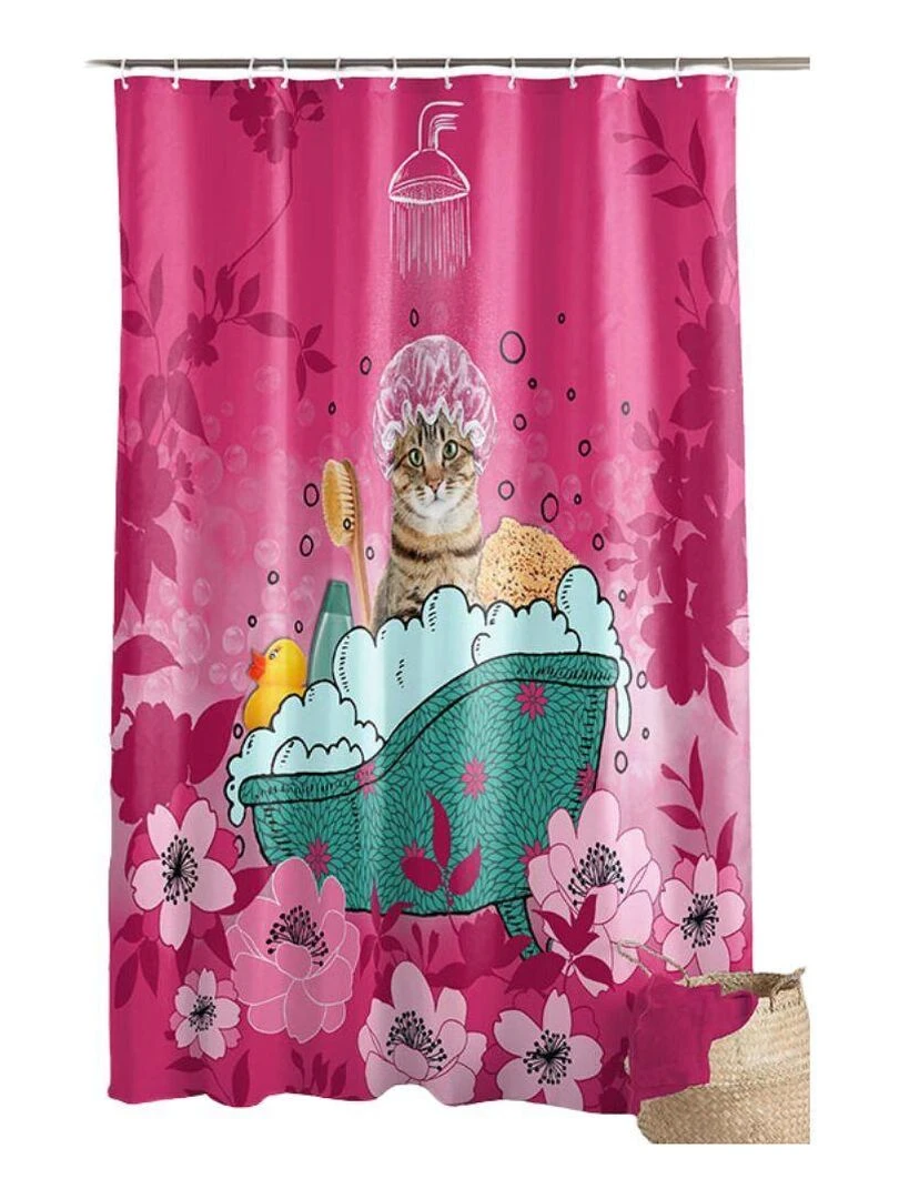 Rideau de douche Chatibulle Rose
