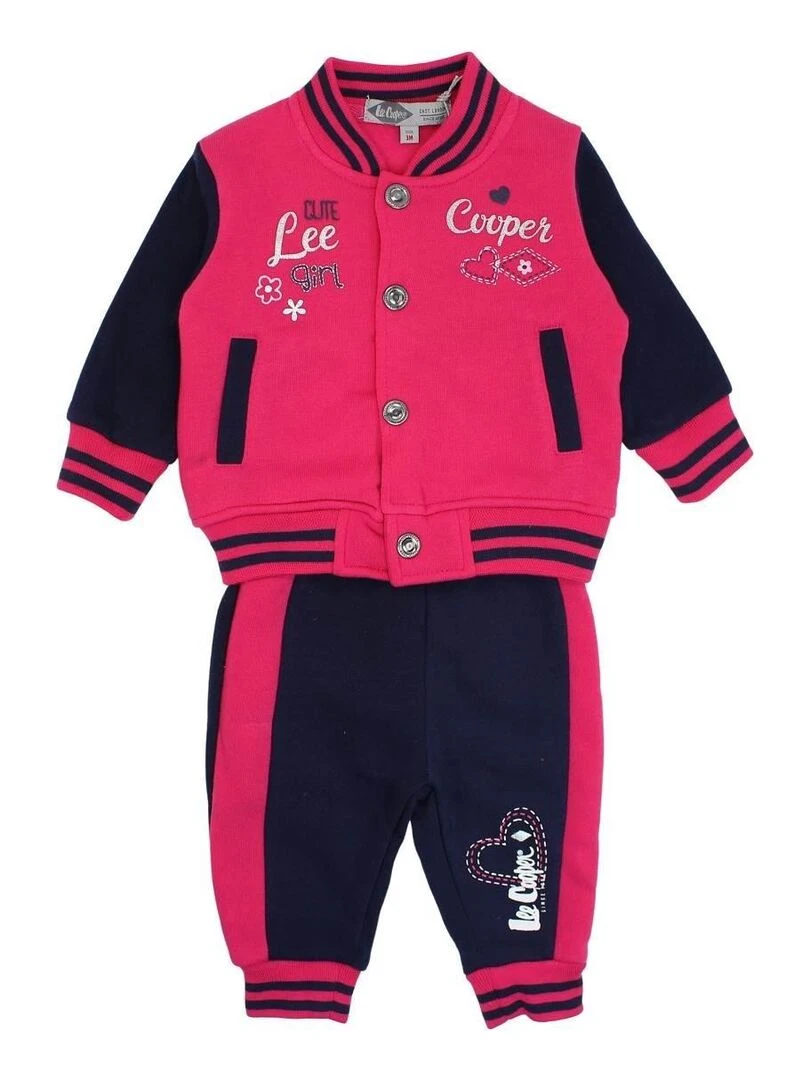 Lee Cooper Ensemble Veste sweat pantalon bébé fille Imprimé Lee Cooper Rose fushia