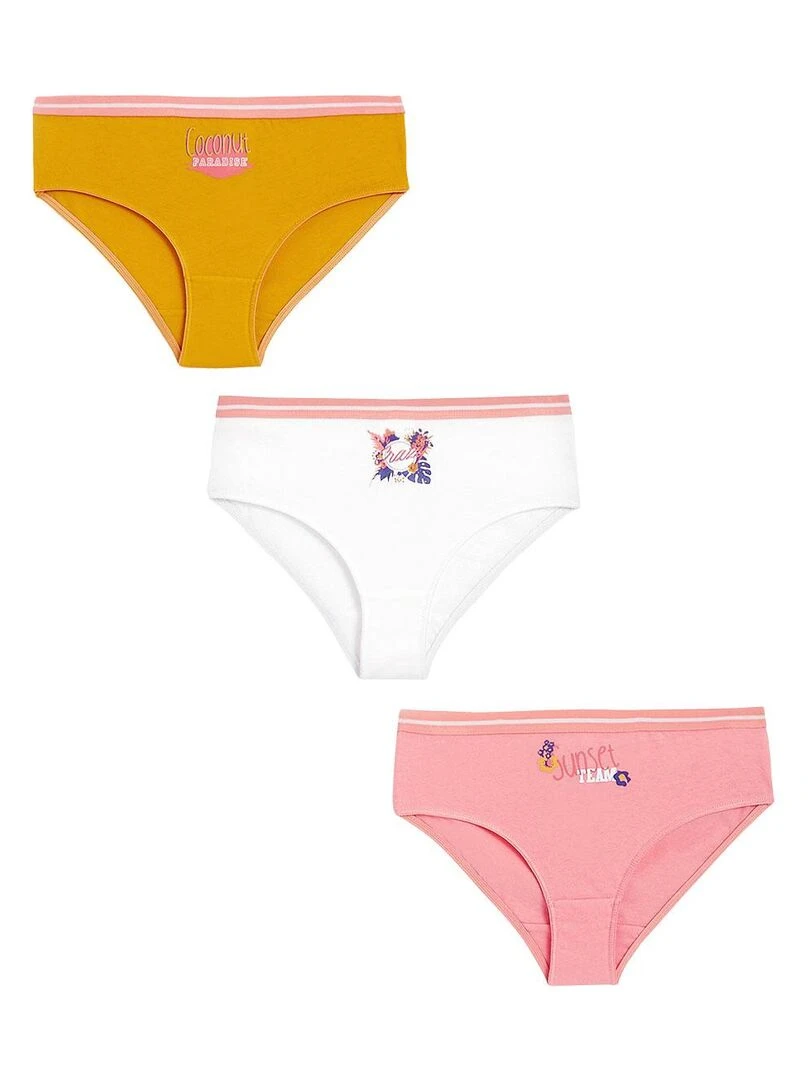 Lot de 3 culottes fille Paradise Multicolore