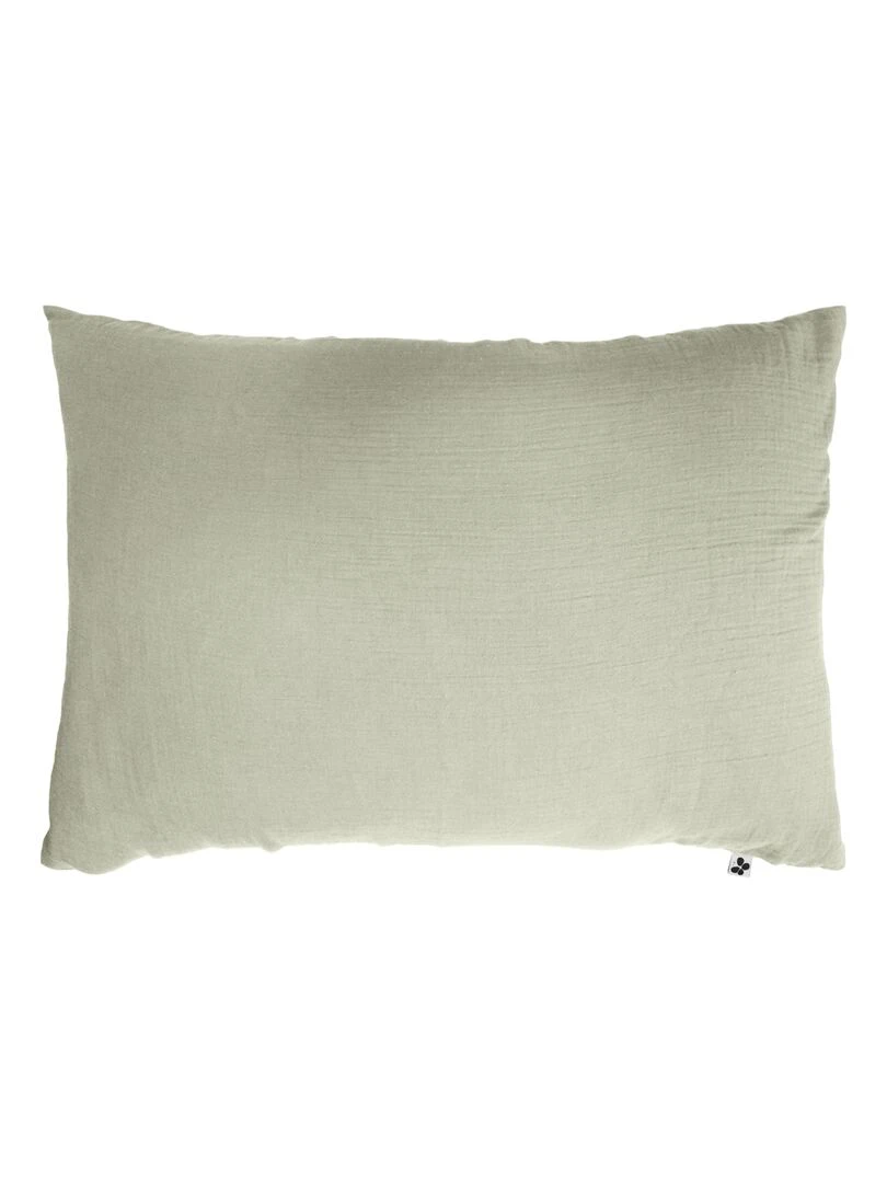 Taie d'oreiller Double Gaze Coton Collection Gaia Vert d'eau