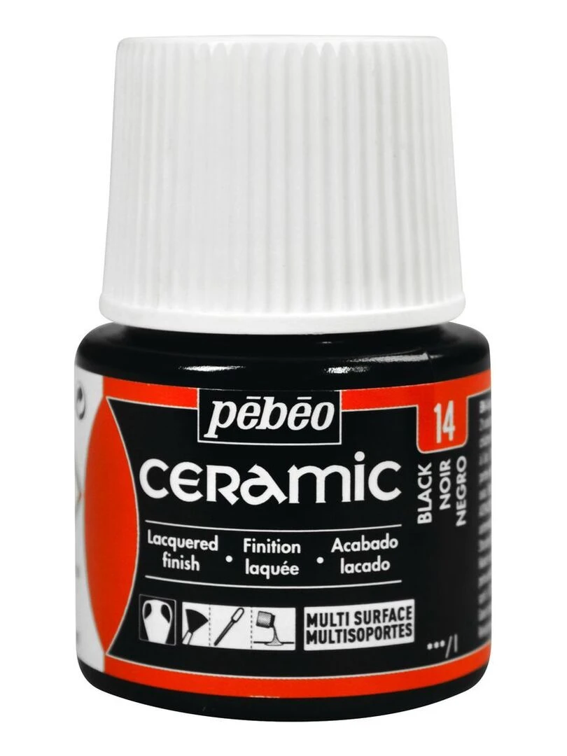 Peinture céramique et multi surfaces   Noir   45 ml   N/A
