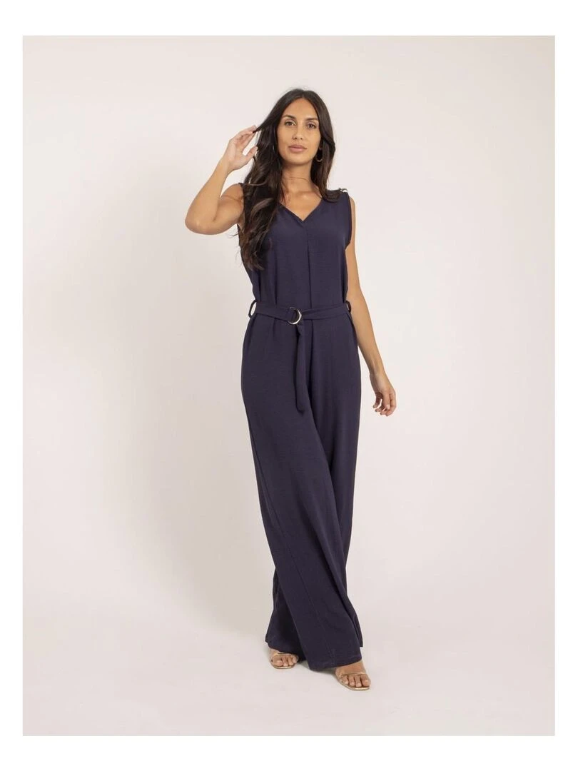 Combi pantalon et ceinture ELEA   Bleu marine