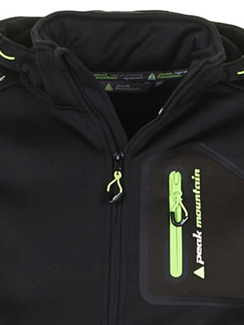 Blouson polar shell homme CRISTOL   PEAK MOUNTAIN   Noir Noir