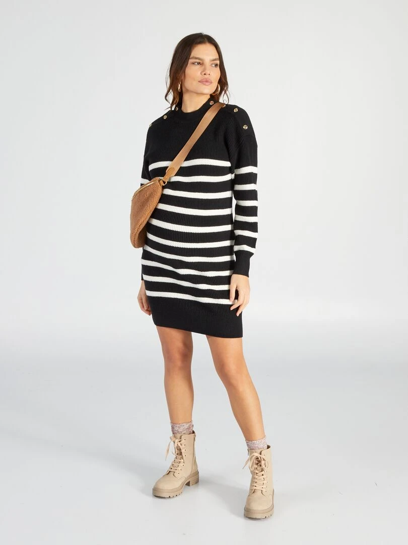 Robe pull d'allaitement Rayé noir