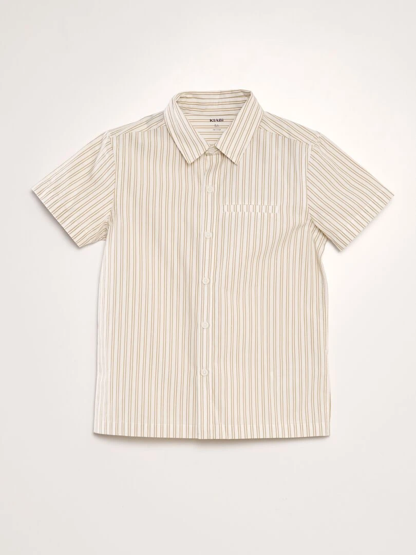 Chemise à manches courtes Beige