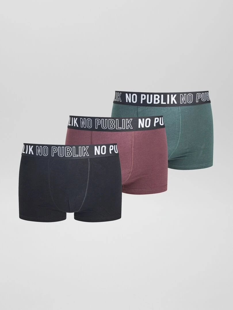 Lot de 3 boxers 'No Publik' Noir