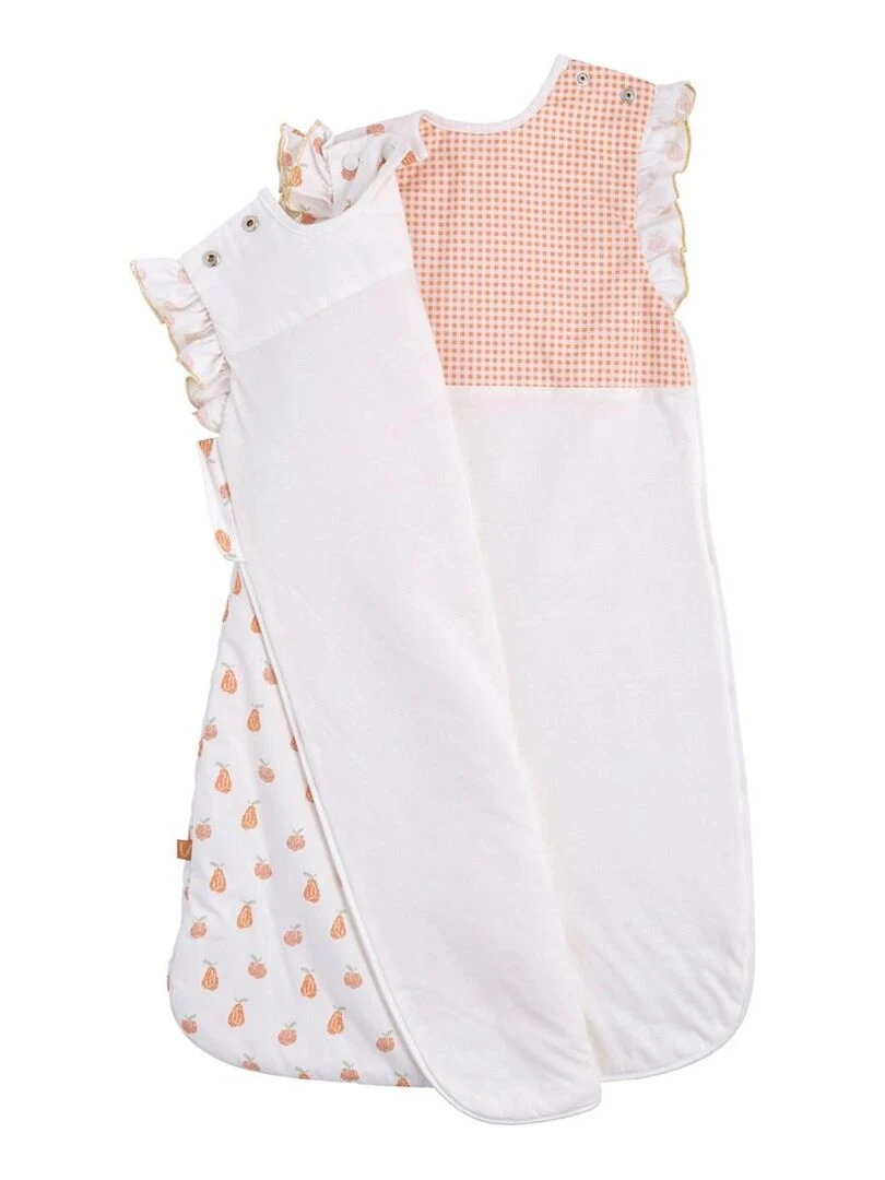 Gigoteuse ouatinée à volants 0/6 mois en coton blanc   SAUTHON   Blanc