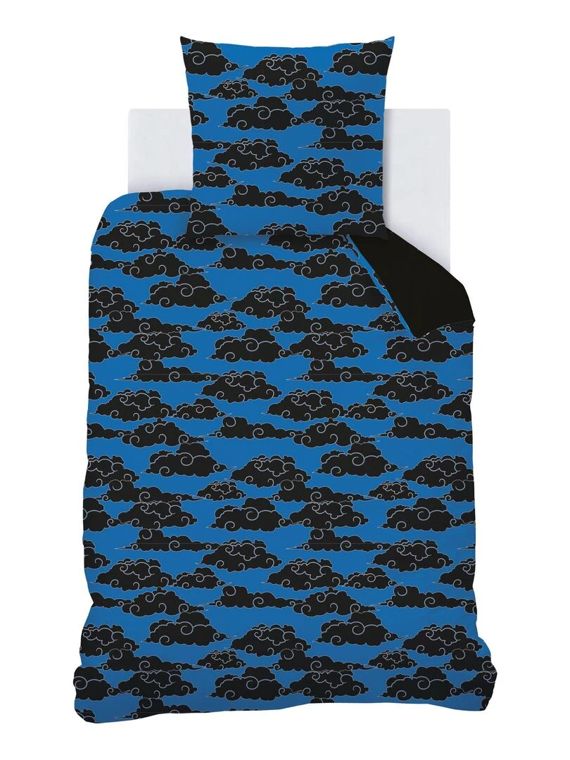 Parure de lit imprimée 100% coton  NARUTO BLACK CLOUDS   Bleu
