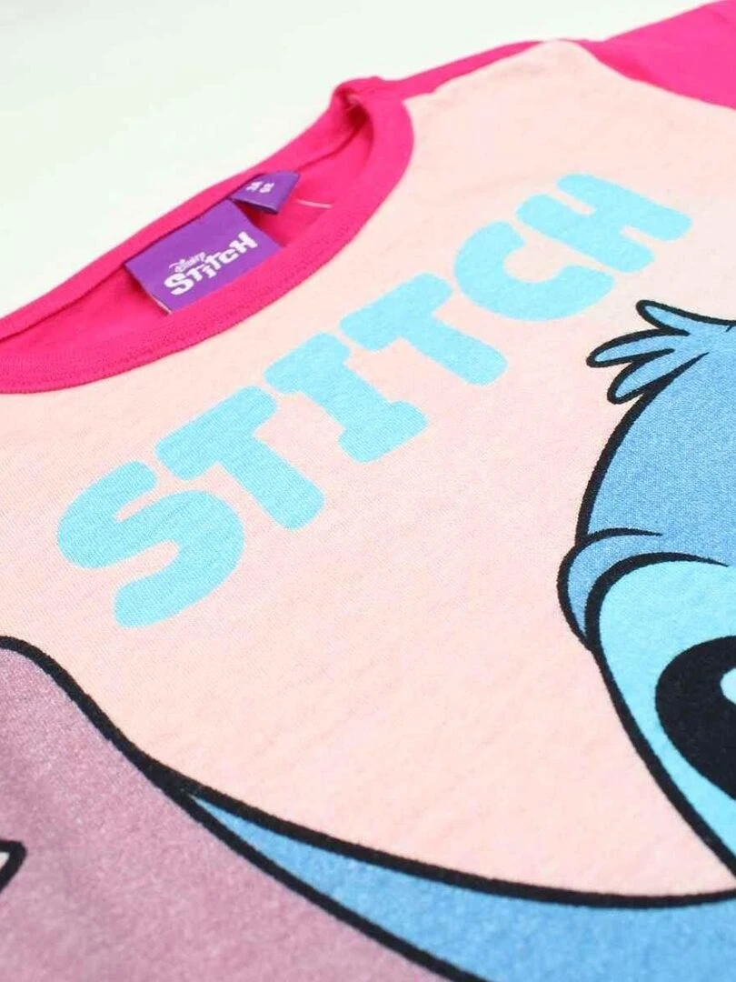 Disney   Ensemble T shirt short fille Imprimé Lilo Et Stitch   Rose fushia