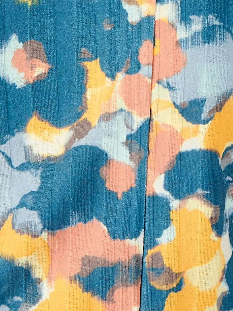 Tunique imprimée en crêpe fluide.   Damart   Bleu