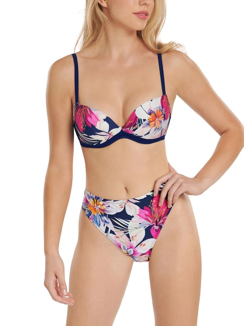 Bas maillot slip de bain échancré taille haute Tunis   Bleu