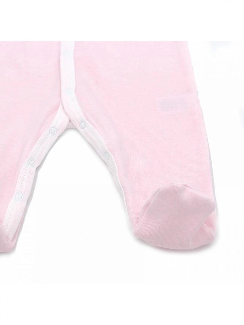 Pyjama été léger   100% coton biologique   1 à 6 mois   Rose clair