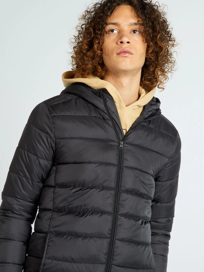 Doudoune matelassé à capuche   Noir