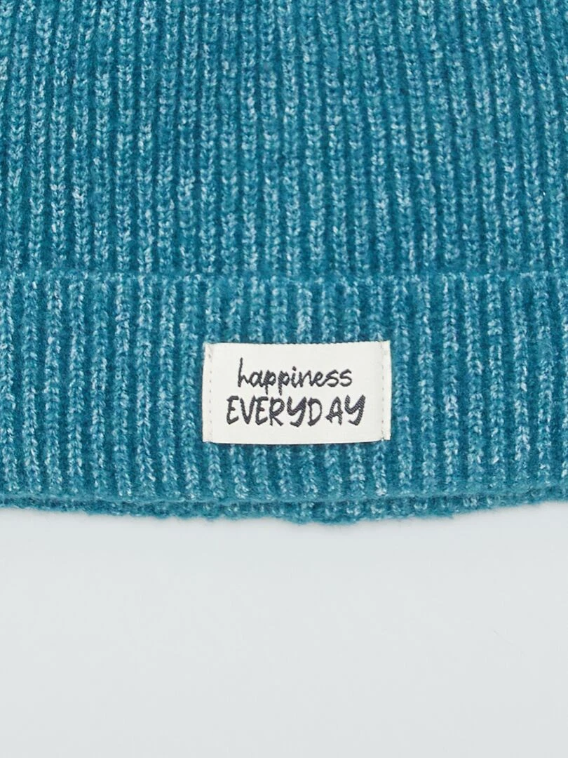 Bonnet en maille Bleu vert