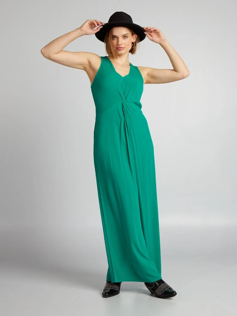 Robe longue torsadée Vert