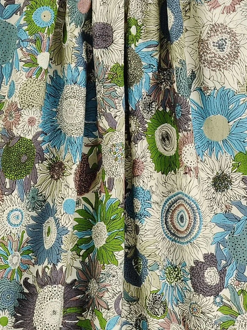 Blouse Fleurie Marron Beige Bleu Fille Col Smocks CHIMENE 'LA FAUTE A VOLTAIRE' Marron