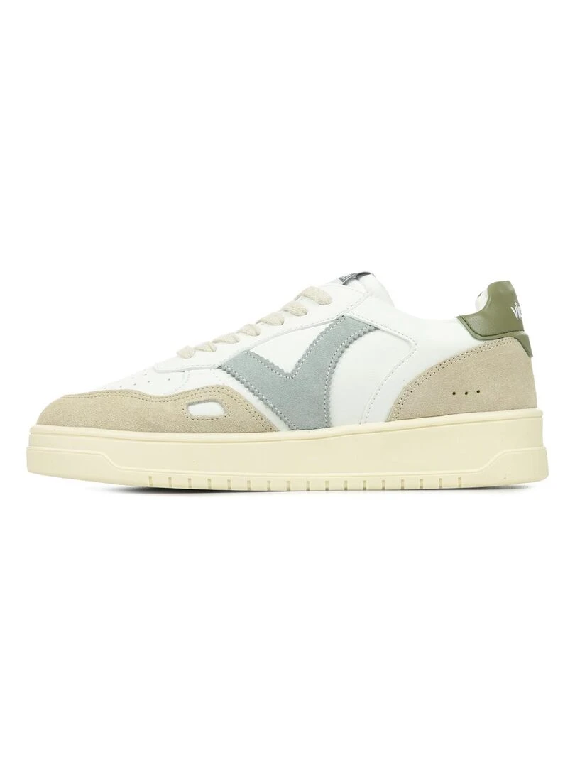 Baskets Victoria Seul Efecto Piel Serraje   Blanc Kaki Gris