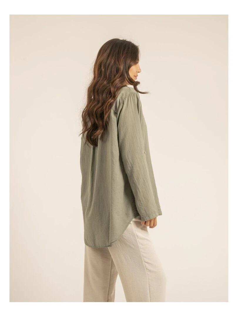 Chemise manches longues coton ORINE   Kaki