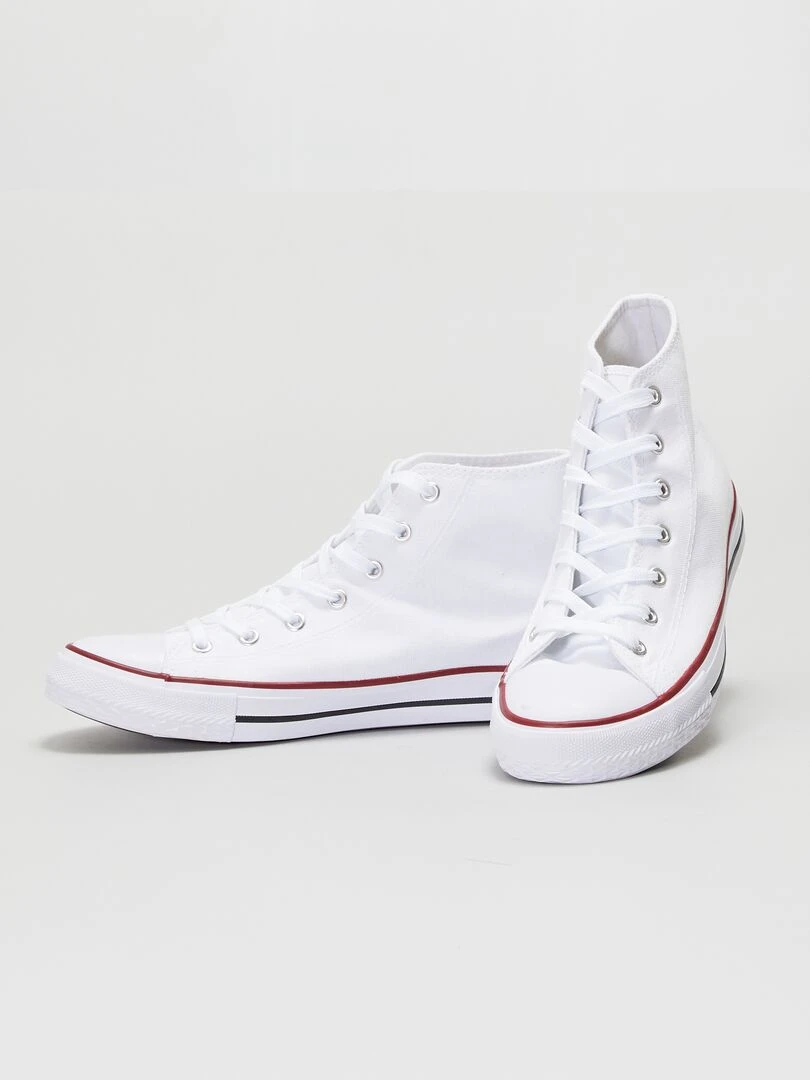 Baskets montantes en toile   blanc