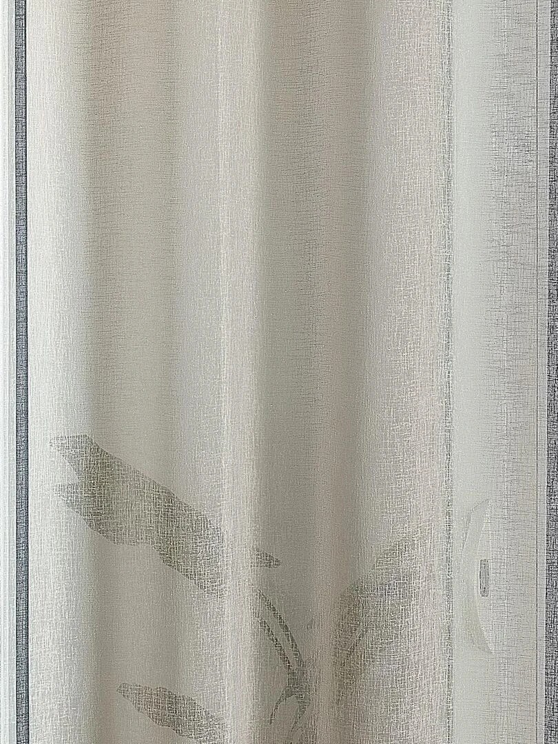 Voilage uni avec rayures fantaisies   Beige clair