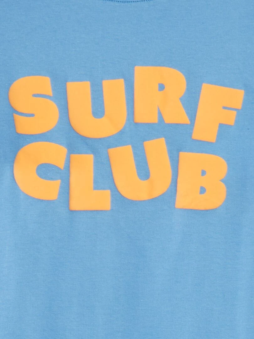 T shirt imprimé Bleu/orange
