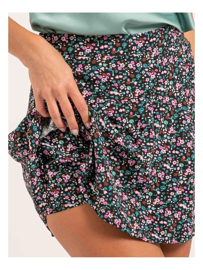 Jupe short motifs XEBEGE   Noir