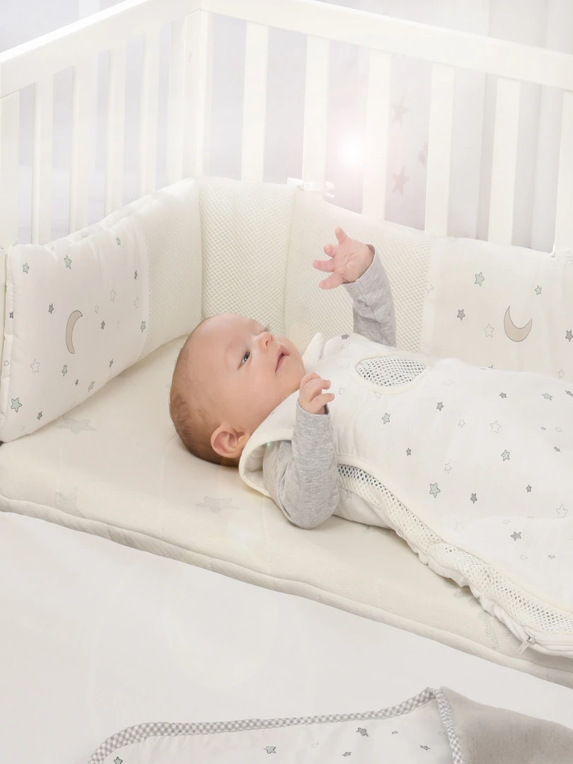 ROBA Tour de Lit Bébé "safe asleep®" Air Plus "Sternenzauber" Blanc Blanc