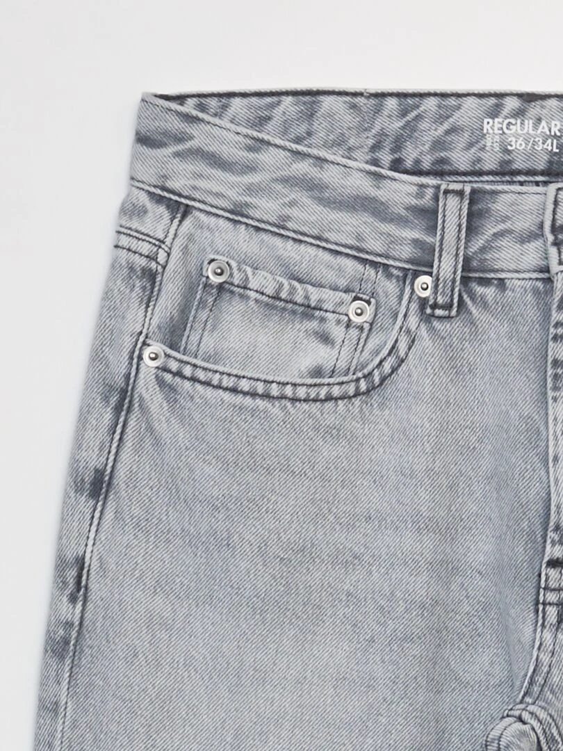 Jean droit L34 Gris