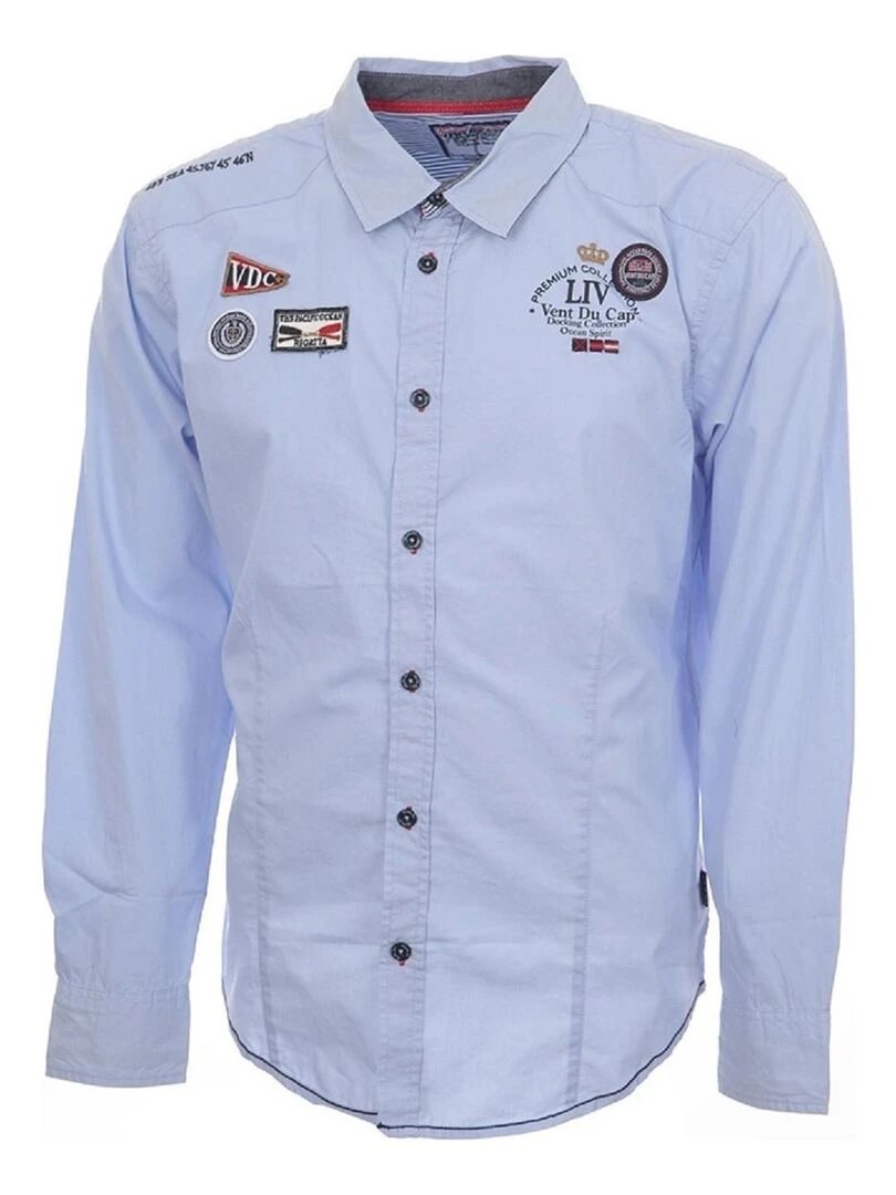 Chemise manches longues homme CLANVER VENT DU CAP Bleu clair