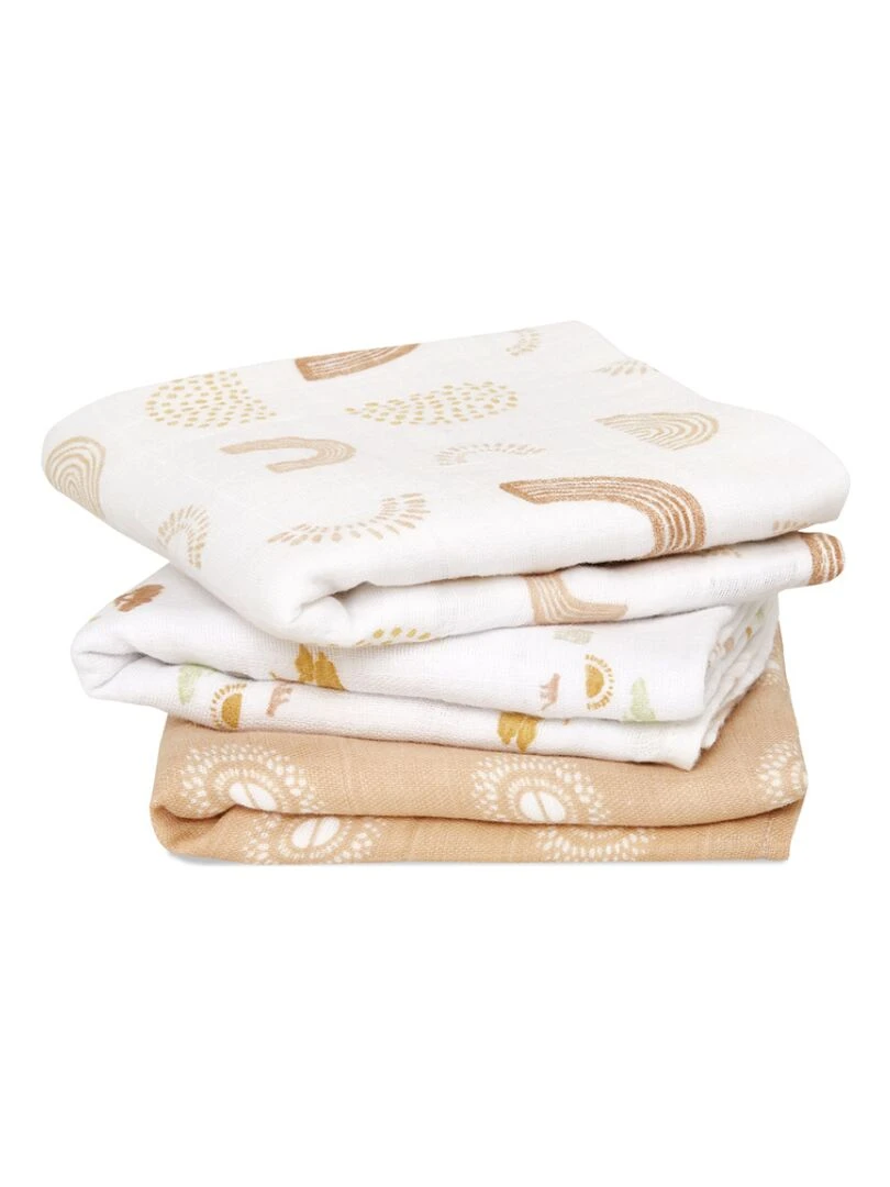 Lot de 3 langes en coton Keep Rising (70 x 70 cm) Orange