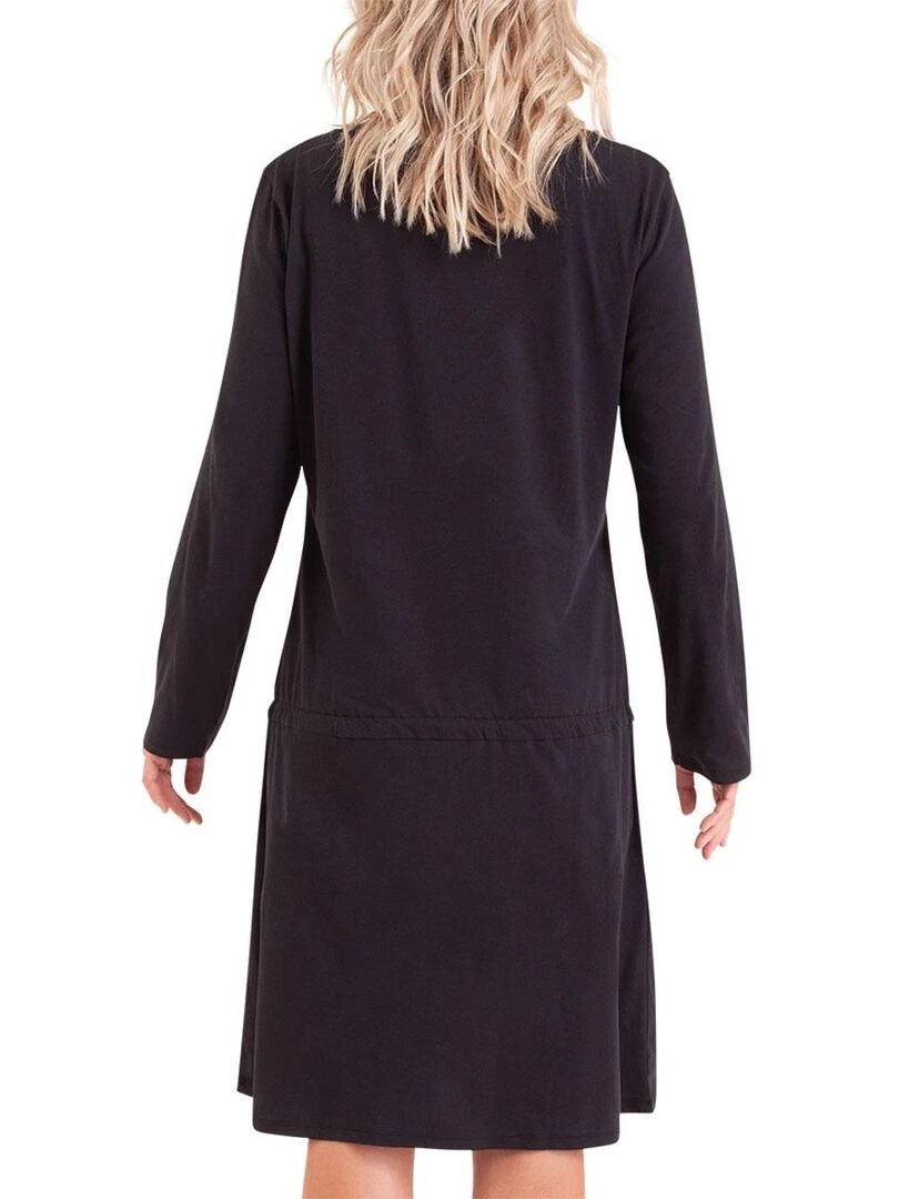 Liquette manches longues col rond femme Tendre Nuit Noir