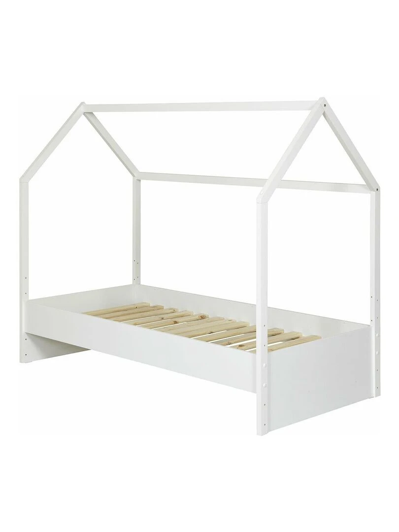 Pack lit cabane avec matelas Pika AKITEN RETAIL Blanc Blanc
