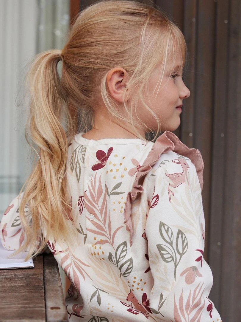 Sweat shirt enfant en molleton Oprah   Ecru