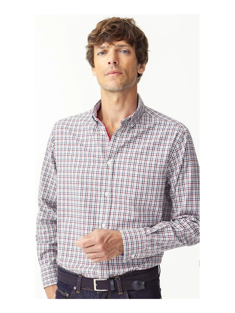 Chemise micro carreaux chaude Thermolactyl   Damart   Bleu