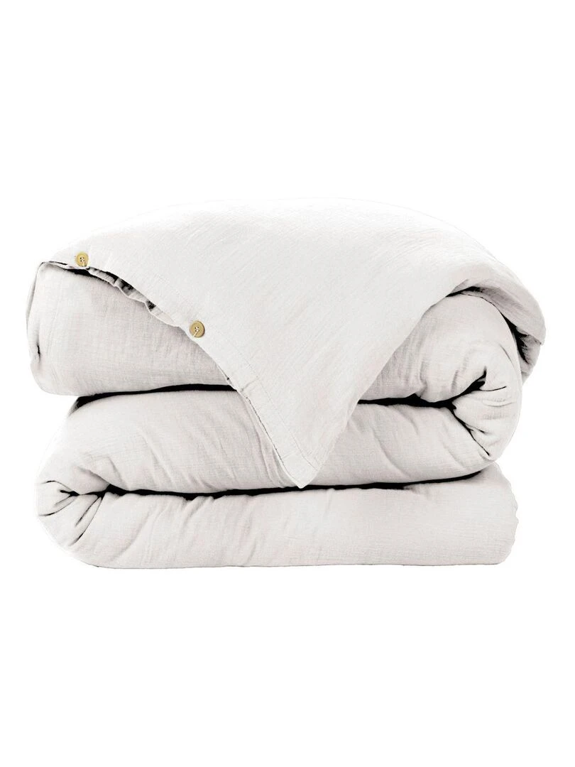 Housse de couette en double Gaze de coton Blanc