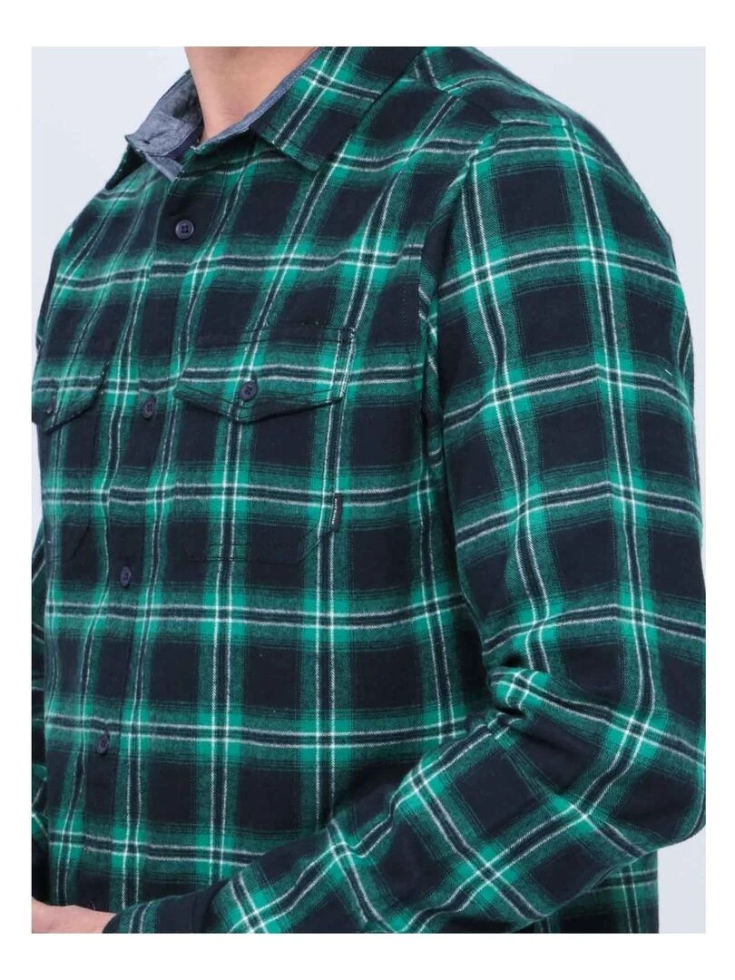 Chemise manches longues carreaux TORIKO   Vert