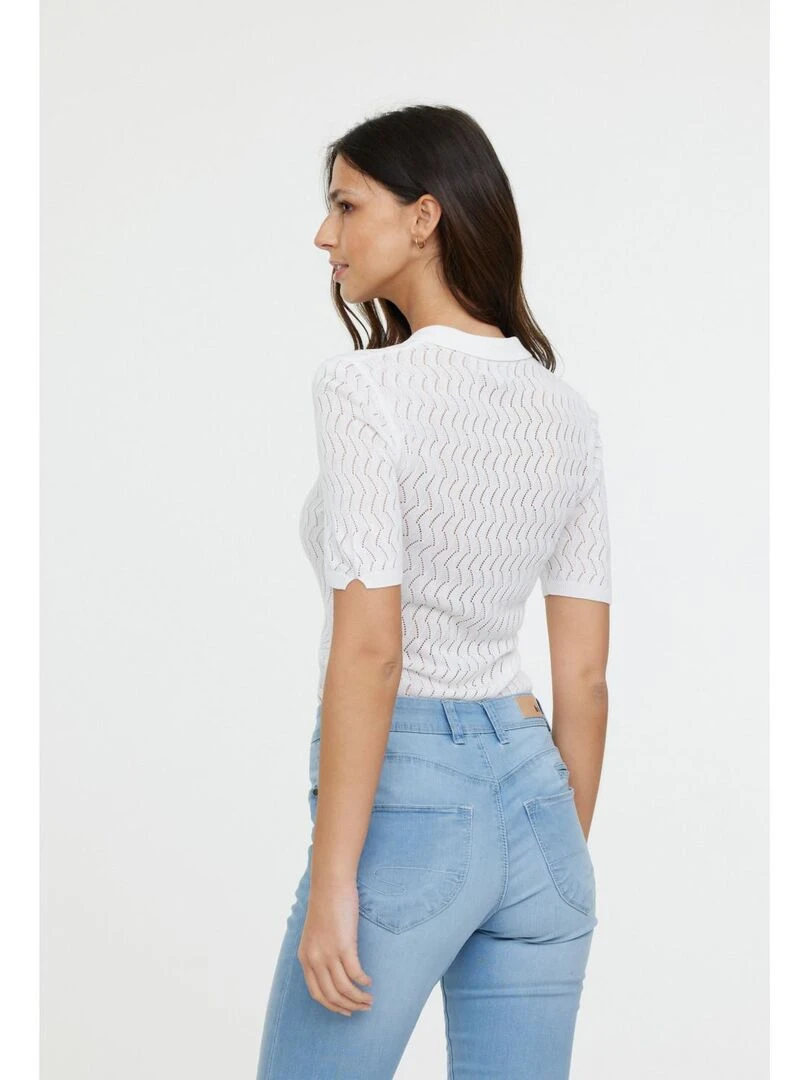 Lee Cooper   Polo manches courtes viscose slim BAHIA MC   Blanc