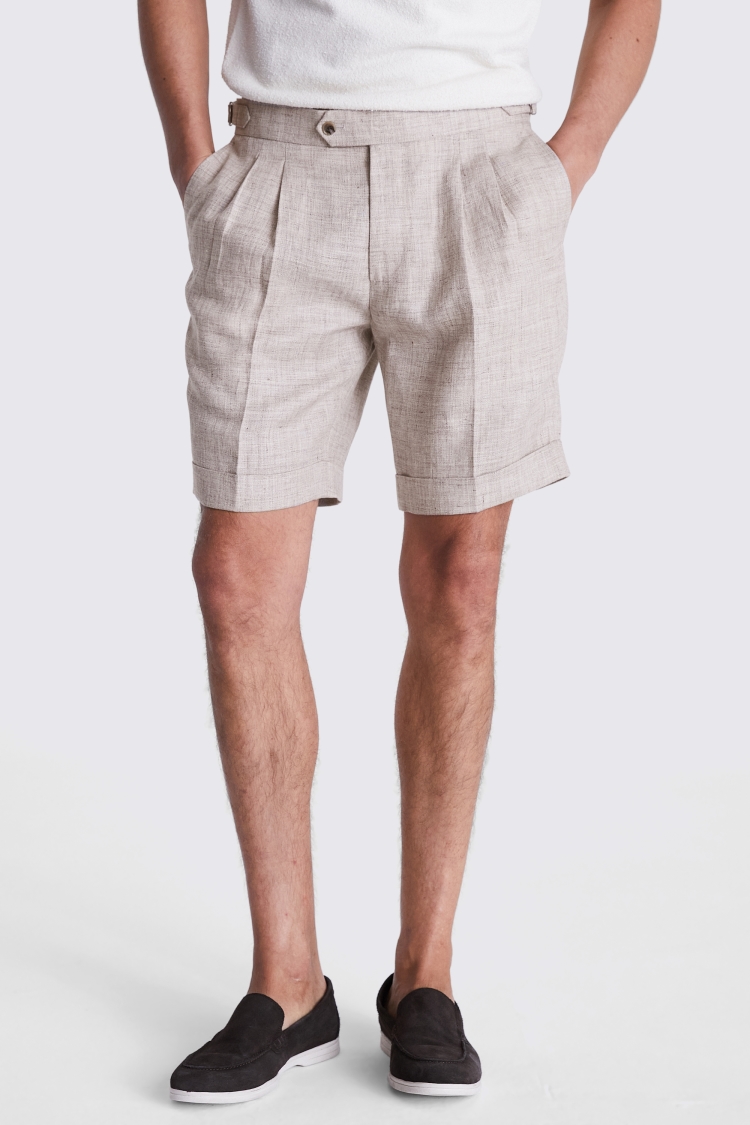 Oatmeal Linen Shorts Buy Online at Moss