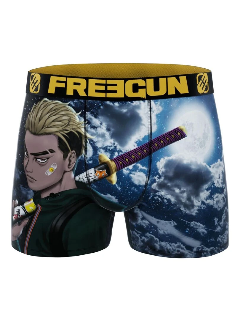 Lot de 4 boxers homme Manga Style Hero Freegun   Noir