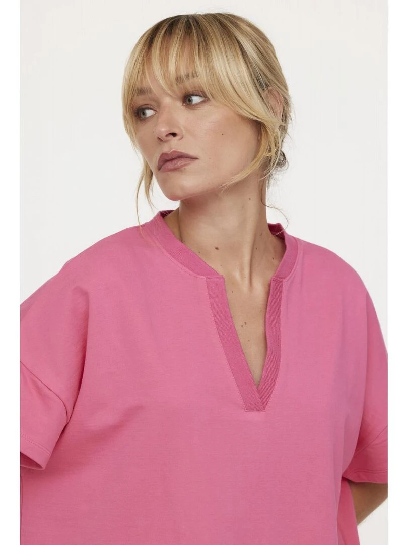 Lee Cooper   Robe manches courtes coton  LOLIK   Rose