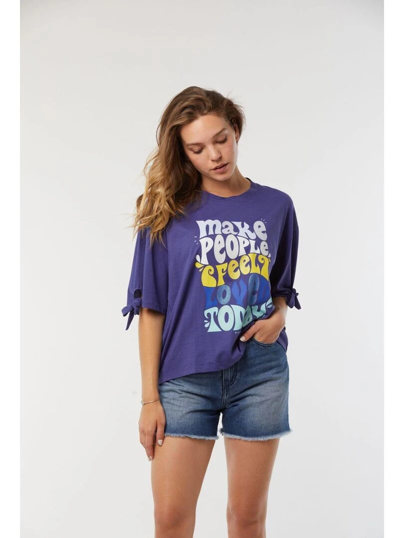 Lee Cooper T shirt manches courtes coton regular AJI Violet