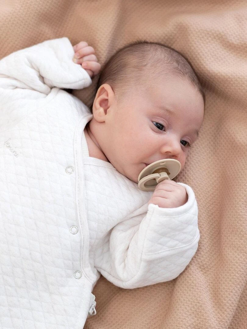 Bemini Couverture Pady waffle et jersey bio Beige