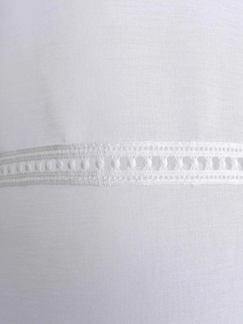 Paire de vitrages au ruban macramé   Blanc